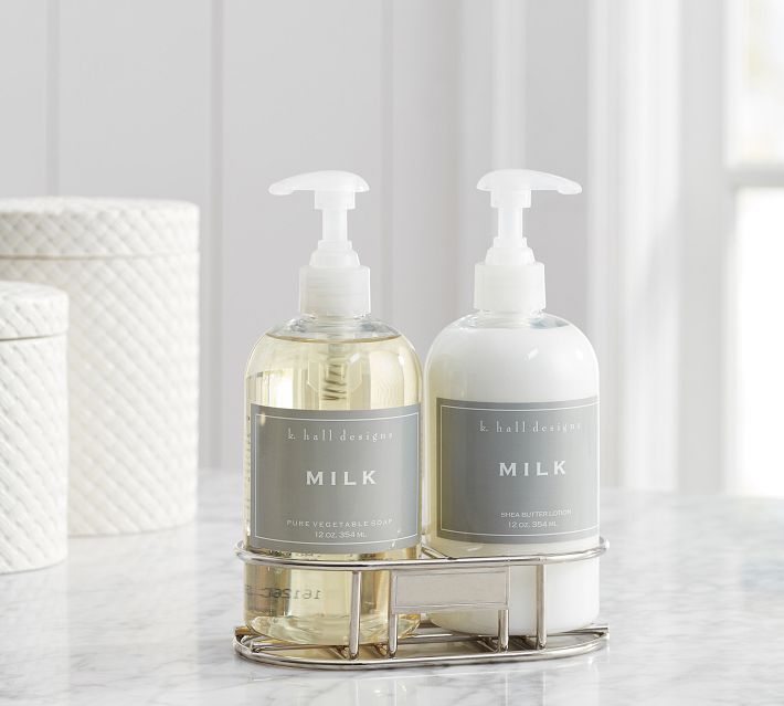 K. Hall Milk Soap & Lotion Caddy Set | Pottery Barn