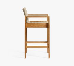 Malibu Teak &amp; Rope Outdoor Bar Stool