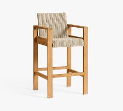 Malibu Teak &amp; Rope Outdoor Bar Stool