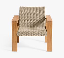 Malibu Teak &amp; Rope Outdoor Lounge Chair
