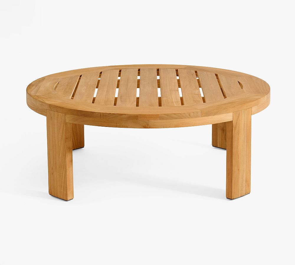 Malibu Teak Round Outdoor Grand Coffee Table (44") - Natural
