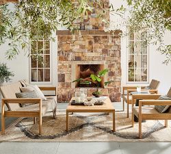 Malibu Teak &amp; Rope Outdoor Sofa (77")