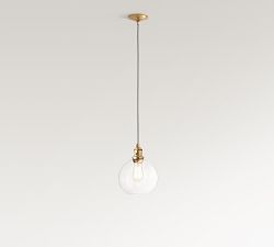 Glass Globe Cord Pendant (9"-13")