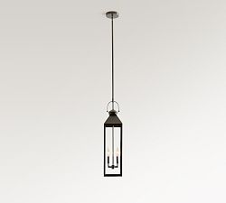 Roman Outdoor Rectangular Recycled Glass Pendant (14")