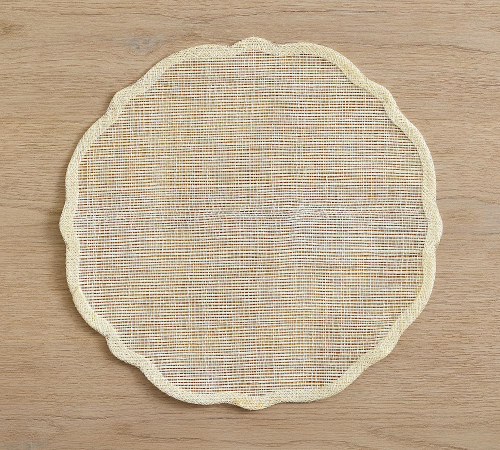 Monique Lhuillier Jules Scalloped Placemats - Set of 4 - Bisque - Set of 4