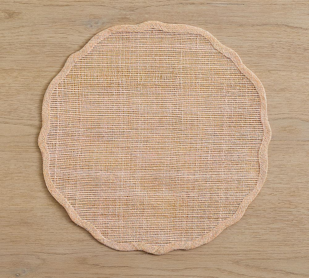 Monique Lhuillier Jules Scalloped Placemats - Set of 4 - Peony - Set of 4
