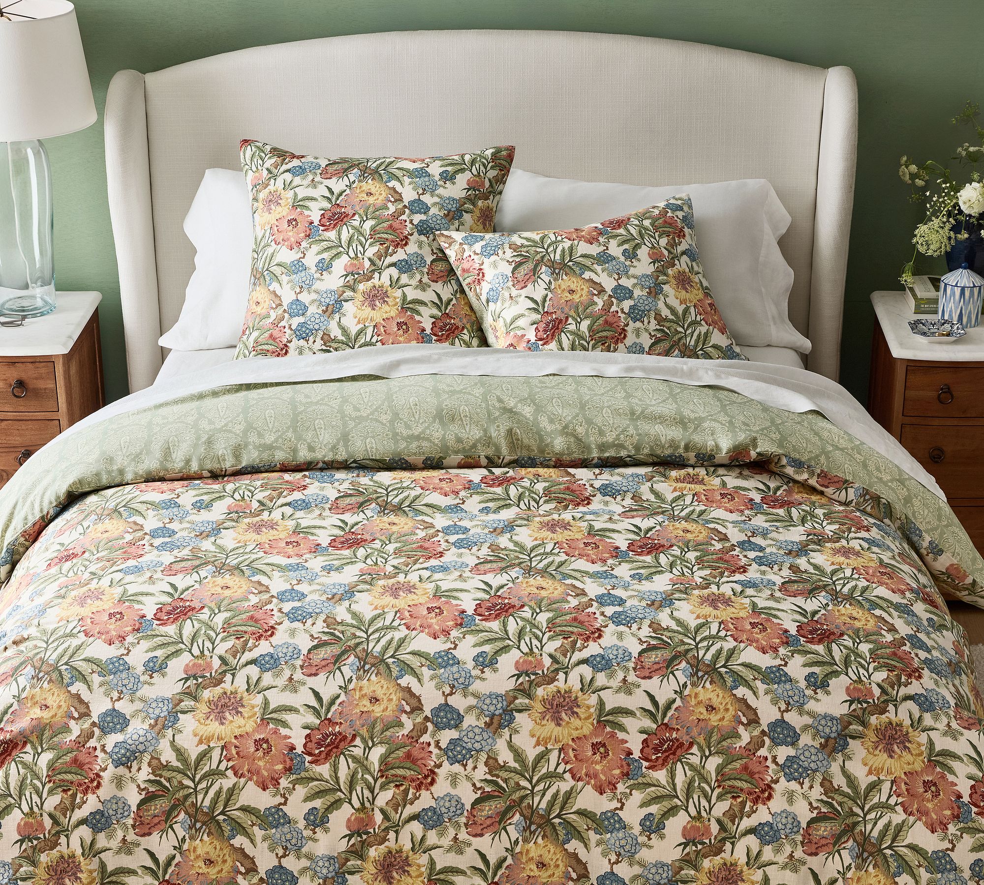 Kravet Garden Floral Ikat Reversible Duvet Cover