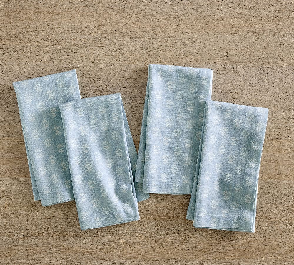 Kravet Petite Floral Cotton/Linen Napkins - Set of 4