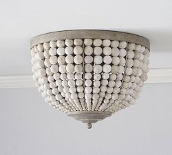 Leila Wood Bead Flush Mount (15")