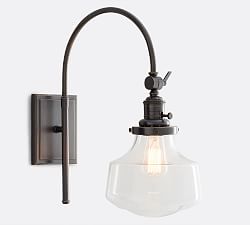 Schoolhouse Glass Arc Sconce (18'')