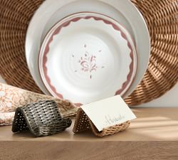 Handwoven Wicker Place Card Holders - Set of 4