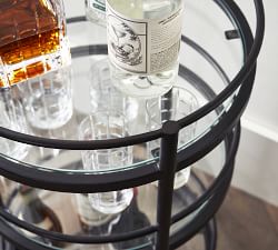 Hugo Round Metal Bar Cart