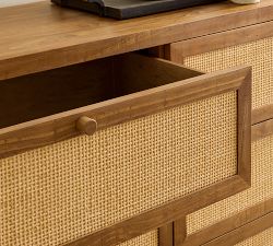 Catalina Cane 6-Drawer Wide Dresser (64")