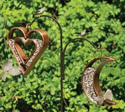 Heart Shaped Copper Fly Thru Bird Feeder