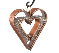 Heart Shaped Copper Fly Thru Bird Feeder