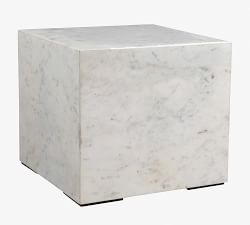 Iris Square Marble End Table (18")