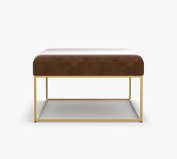 Millie Leather Rectangular Ottoman - Thumbnail 3