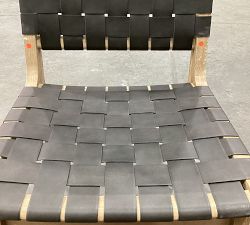 Open Box: Fenton Woven Leather Dining Chair, Seadrift Finish, Churchfield - Ebony