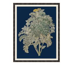 Botanical on Blue Framed Canvas