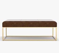 Millie Leather Rectangular Ottoman - Thumbnail 4