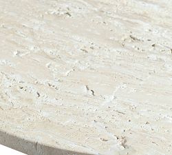 Waylen Round Travertine Accent Table (20")