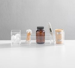 Clear Plastic Cosmetic Drawer Organizer With Handles - Set of 2