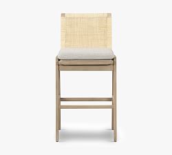 Fairway Upholstered Cane Stool