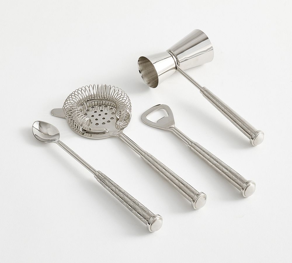 Monique Lhuillier Trelliage Bar Tools - Set of 4 - Set of 4 - Silver
