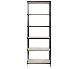 Open Box: Isla Etagere Bookcase (31") - Gunmetal, White Washed