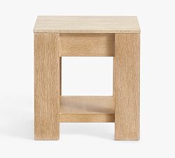Open Box: Travertine Square Side Table (21") - Fog