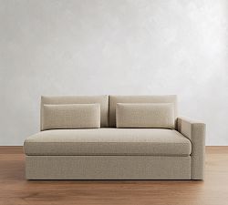 Open Box: Westwood Square Deep Seat Right Arm Loveseat, Bench Cushion - Performance Chateau Basketweave Oatmeal