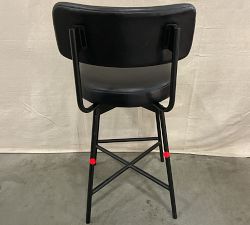 Open Box: Maison Leather Swivel Counter Stool (25") - Vintage Midnight, Bronze Legs