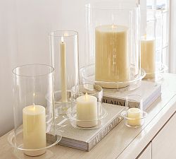 Malibu Glass Hurricane Candle Holder