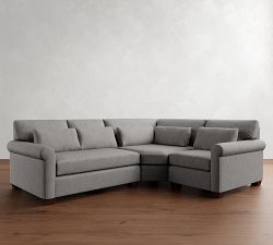 York Roll Arm Deep Seat 3-Piece Wedge Sectional (109")
