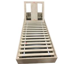 Open Box: Indio Eucalyptus Modern Platform Outdoor Single Chaise Lounge Frame, Individual - Biscotti