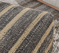 Harlan Handwoven Striped Pouf