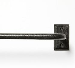 Open Box: Room Darkening Curtain Rod &amp; Wall Bracket, 28" - 48", 0.75" Diam. - Cast Iron Black