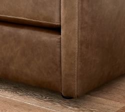 Pacifica Slim Arm Leather Chaise Sectional (100")