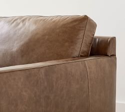 Pacifica Slim Arm Leather 3-Piece L-Shaped Sectional (106")