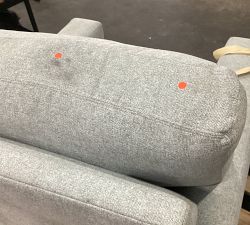 Open Box: PB Comfort Modern Square Arm Upholstered Recliner - Performance Heathered Basketweave Chambray, Seadrift Finish