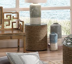 Dixon Round Seagrass End Table (18")