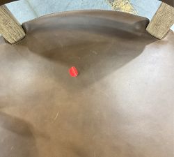 Open Box: Payson Leather Bar Stool, Bar Height - Statesville Toffee, Seadrift Leg