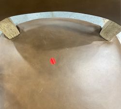 Open Box: Payson Leather Bar Stool, Bar Height - Statesville Toffee, Seadrift Leg