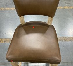 Open Box: Payson Leather Bar Stool, Bar Height - Statesville Toffee, Seadrift Leg