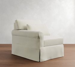 Build Your Own York Roll Arm Deep Seat Slipcovered Sectional