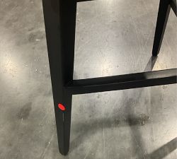 Open Box: Layton Leather Swivel Bar Stool (31.5") - Statesville Wolf Gray, Blackened Oak