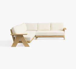 Modern Farmhouse 2-Piece Loveseat Outdoor Sectional Set (100")