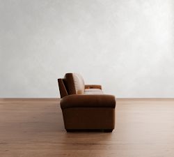 Big Sur Roll Arm Leather Power Reclining Sofa (84"-140")