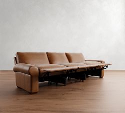 Big Sur Roll Arm Leather Power Reclining Sofa (84"-140")