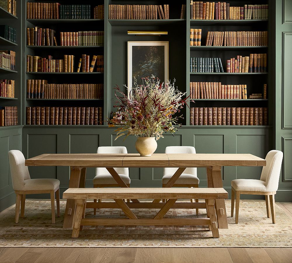 Farmhouse Trestle Extendable Dining Table (84"-104")